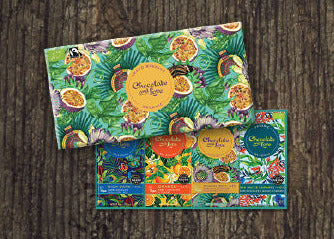 PASSION FRUIT GIFT BOX von Chocolate and Love mit 4 verschiedenen Geschmacksrichtungen